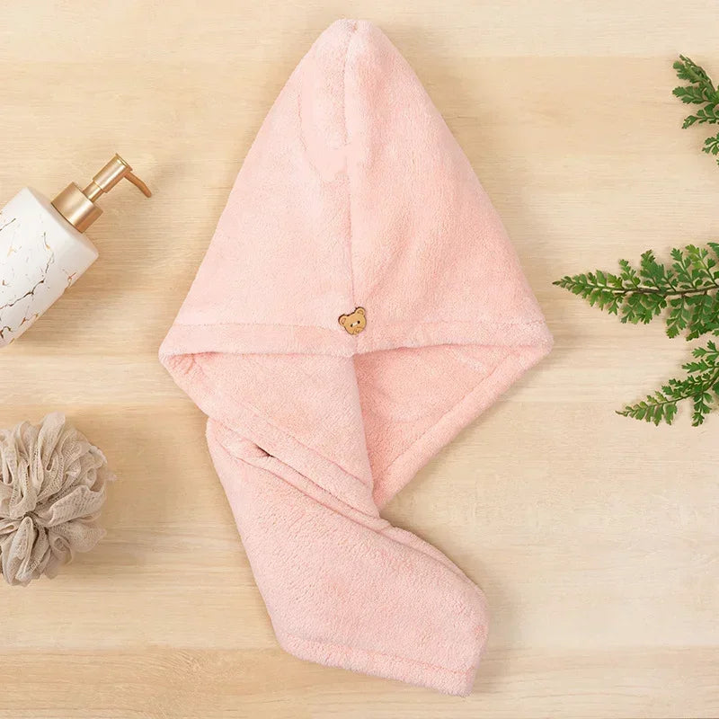 2-Pack Pink Microfibre Quick Dry Hair Towel Wrap for Women