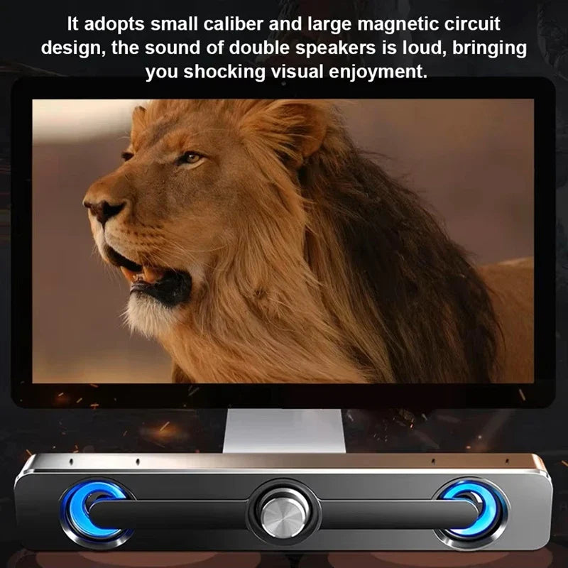AyeBeau Wired USB Soundbar Speaker for PC, Laptop & TV