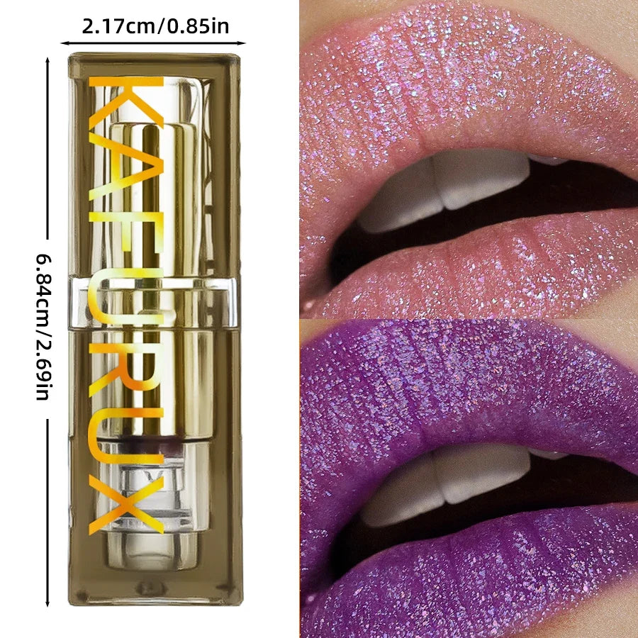KAFURUX Purple Glitter Two-Tone Lipstick | Long-Lasting Tint