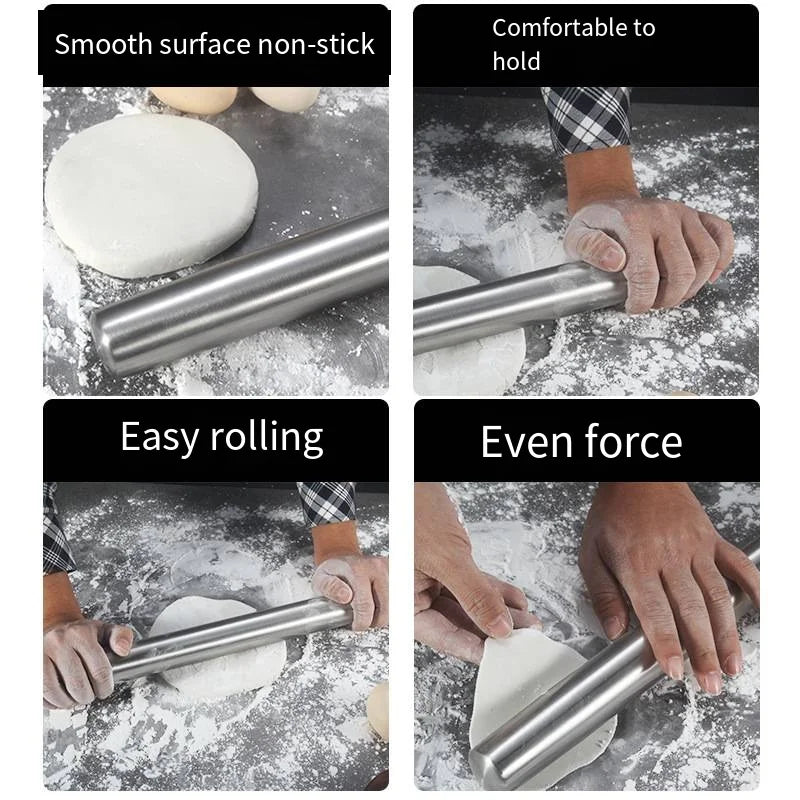 40cm Stainless Steel French Rolling Pin – Dishwasher Safe