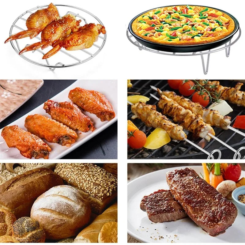 Stainless Steel Steamer Rack Set 2-Pack | Kitchen Cooking Grid