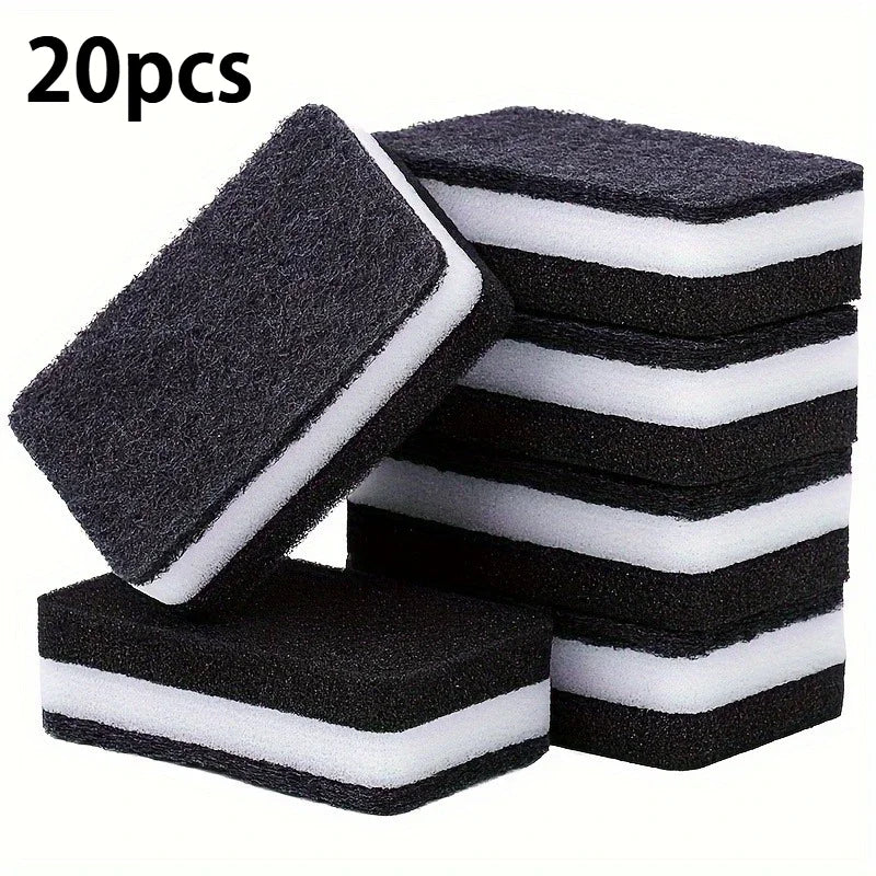 20-Pack Double-Sided Kitchen Sponge Scrubbers | Dish Cleaning