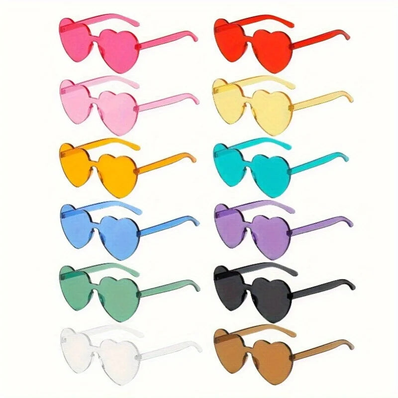 10-Pack Heart-Shaped Party Glasses – Colorful Costume Eyewear