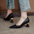 Women's Gold Ball High Heel Pumps | Pointed Toe Slip-On Shoes