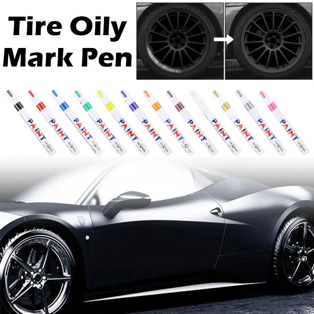 Waterproof Cars Wheel Tire Oily Mark Pen Auto Rubber Tyre Paint Cd