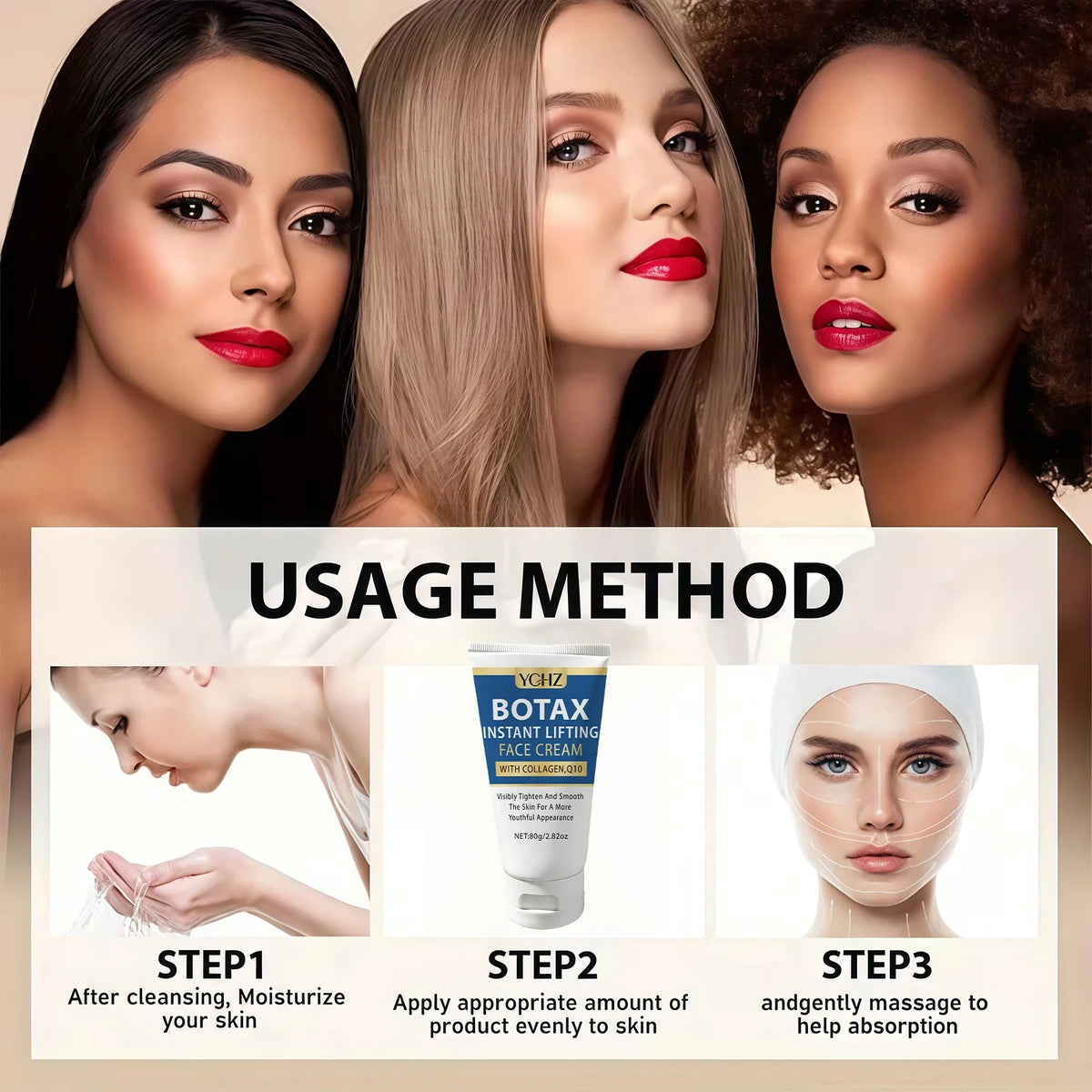 Instant Facial Lifting Cream with Collagen – Firms & Smooths