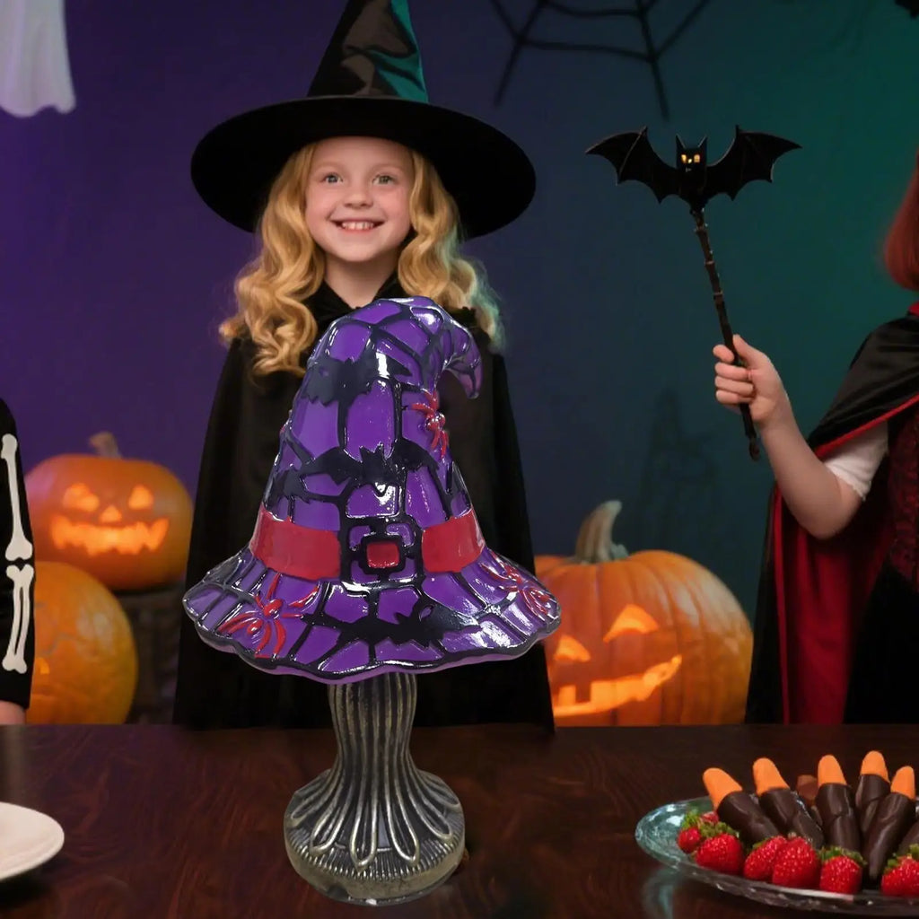 Witch Hat Desk Lamp – Halloween Table Light | Resin Décor