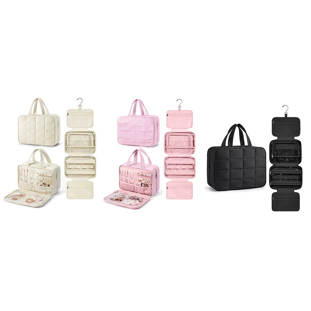 Travel Hanging Toiletry Bag with Jewelry Organizer | Multi-Pocket