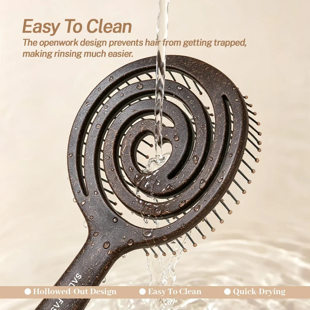 Hollow Detangling Hair Comb – Scalp Massage, Wet & Dry Use