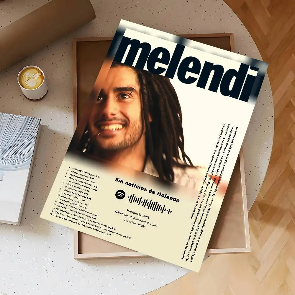 Melendi Singer Wall Poster – Self-Adhesive Waterproof Art Sticker