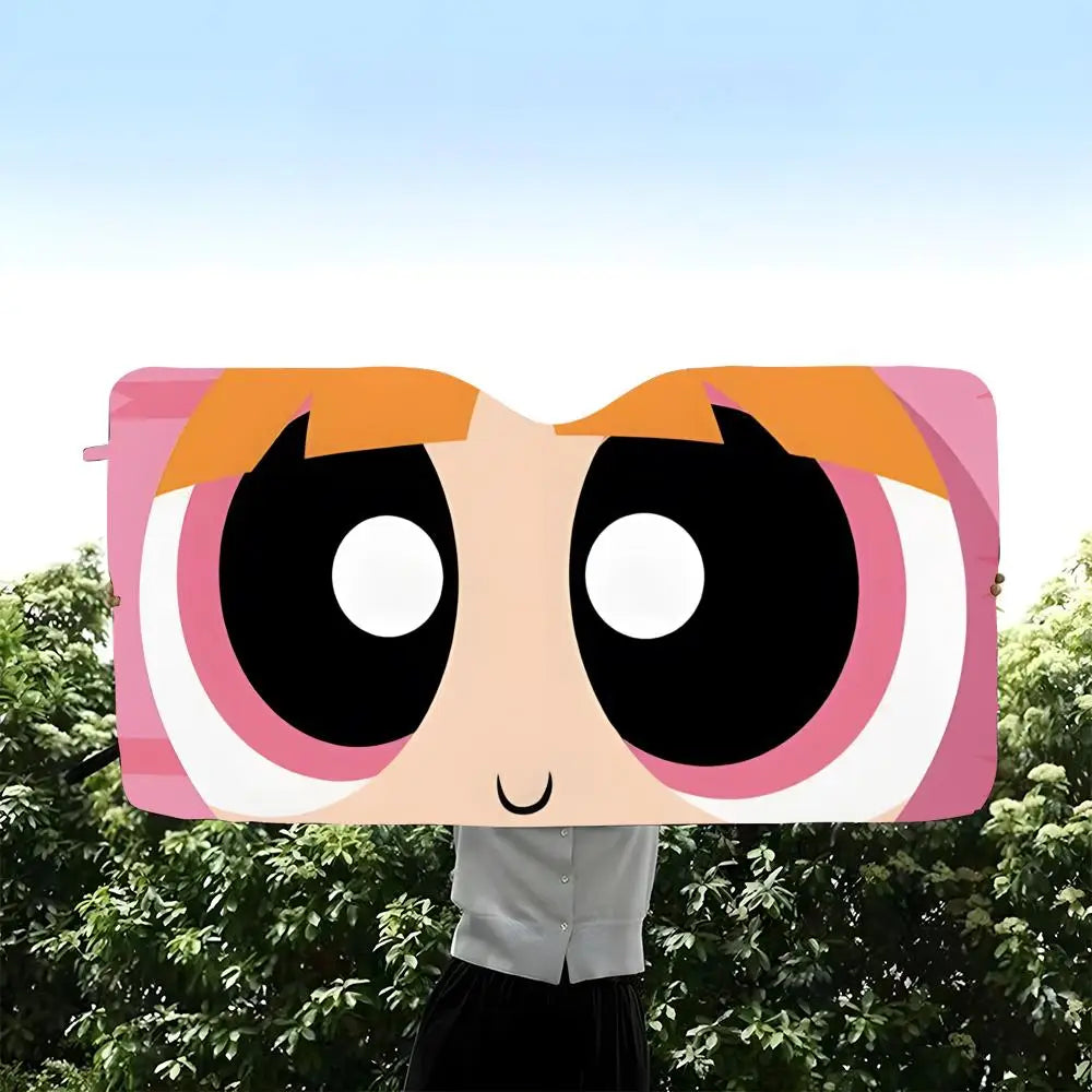 Powerpuff Girls Car Windshield Sunshade – Foldable Sun Visor