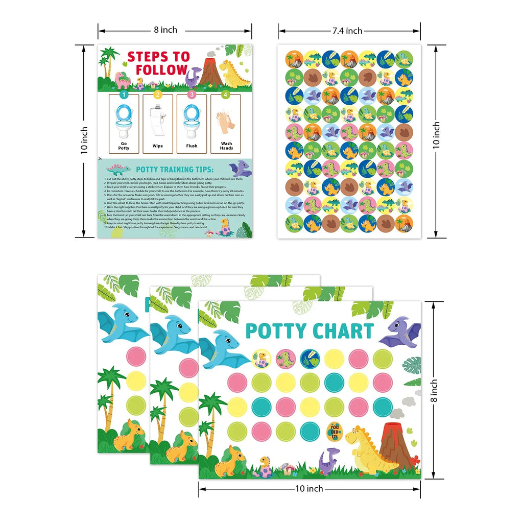 Toilet Training Sticker Chart Kids Potty Reward Progress Boys Girls