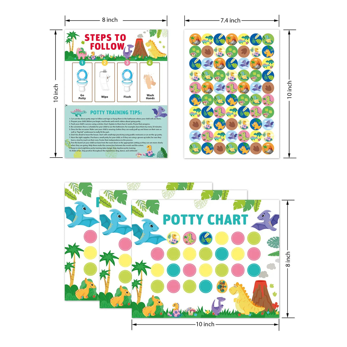 Toilet Training Sticker Chart Kids Potty Reward Progress Boys Girls