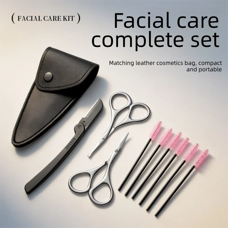 Stainless Steel Grooming Scissors Set – Eyebrow, Nose & Beard