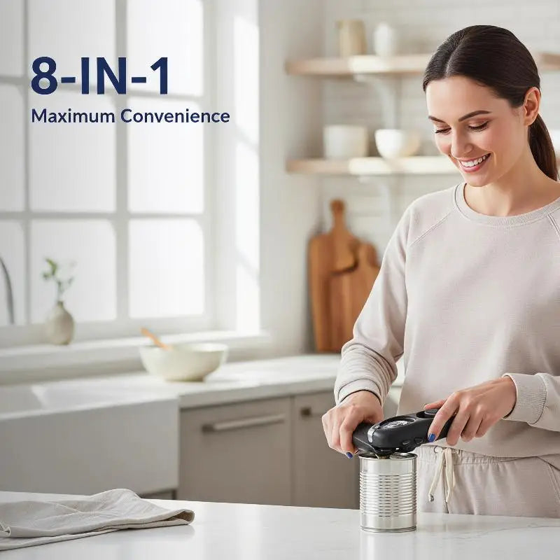 Heavy Duty 8-in-1 Kitchen Can Opener – Stainless Steel