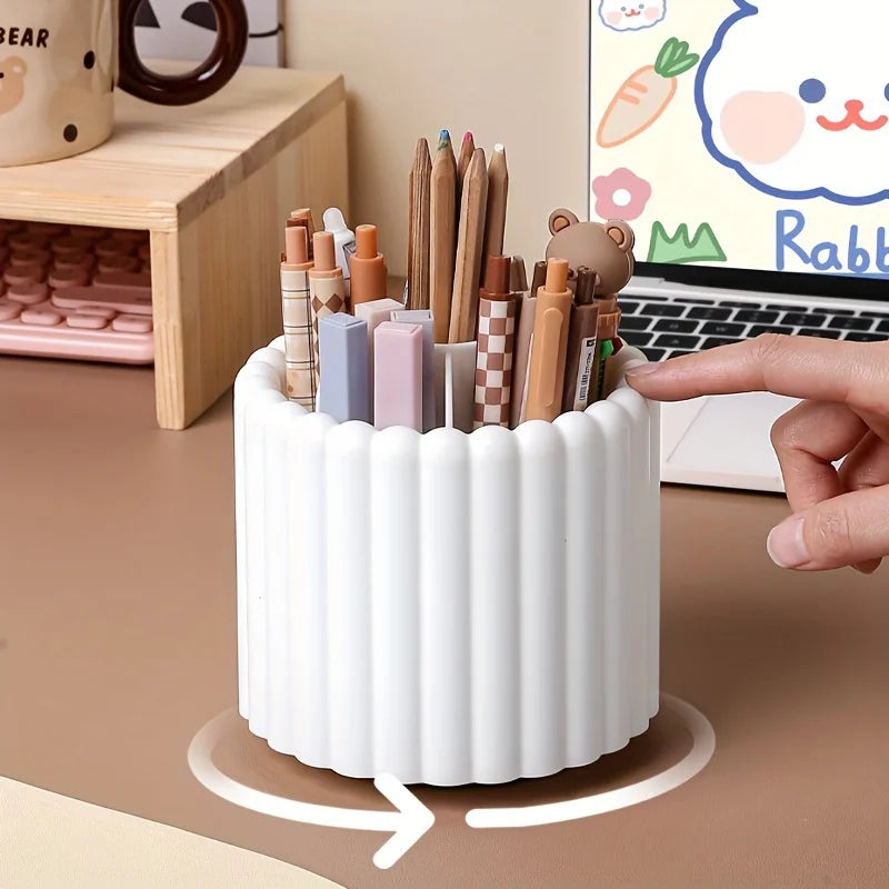 Modern Minimalist 360 Rotating Desk Organizer Pen Holder Space-saving