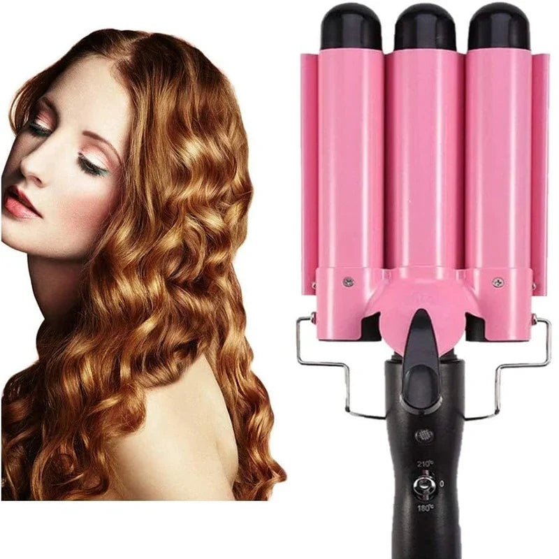 PTC 3-Barrel Curling Iron Wand | Professional Hair Crimper