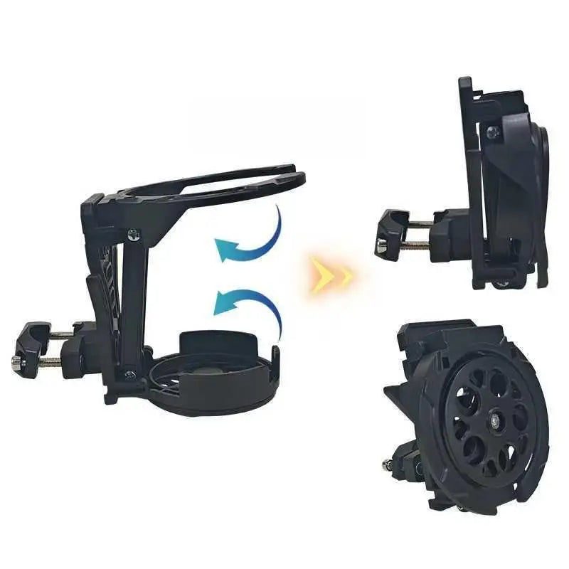 Foldable Motorcycle Handlebar Cup Holder – Metal & ABS