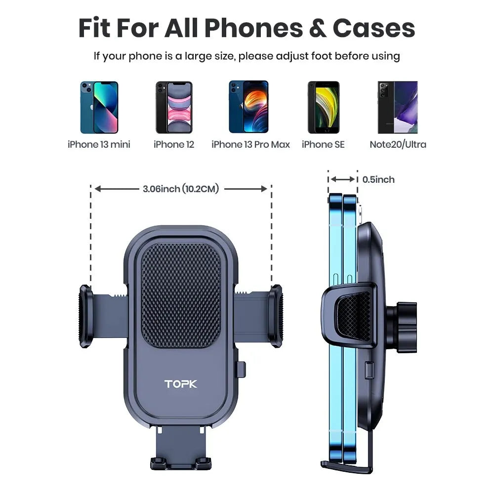 TOPK Car Phone Holder | 360° Dashboard & Vent Mount