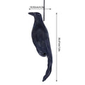 Hanging Crow Decoy with Feathers | Halloween Garden Bird Prop