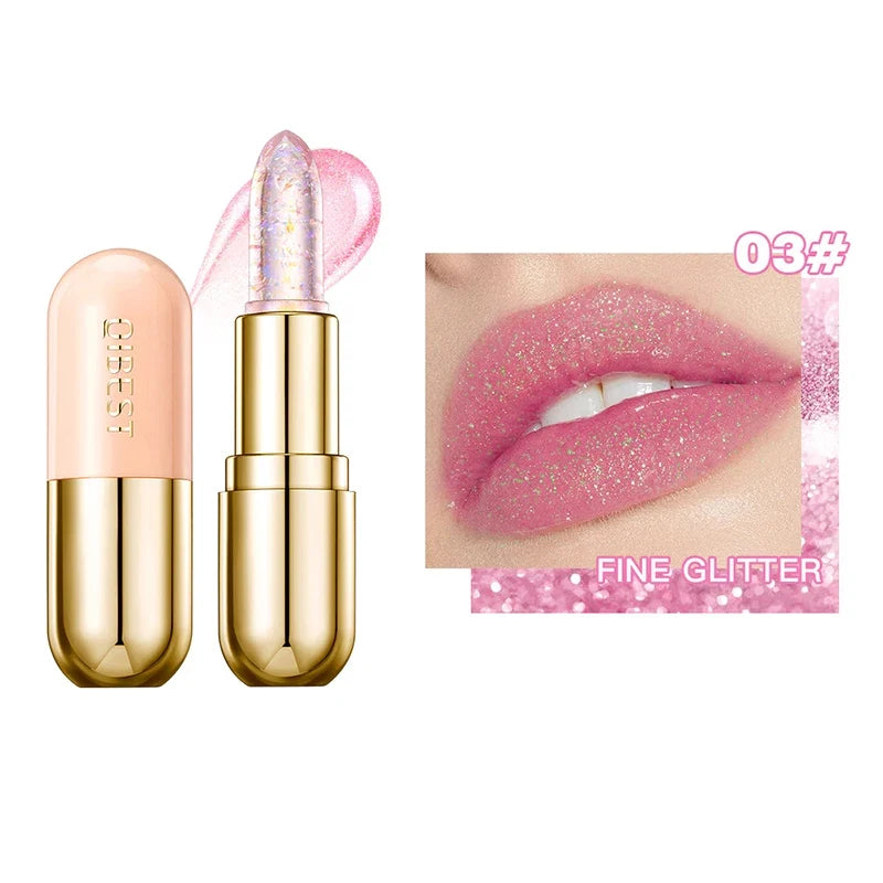 Shiny Jelly Temperature Changing Lipstick Hydrating Moisturizing Fade