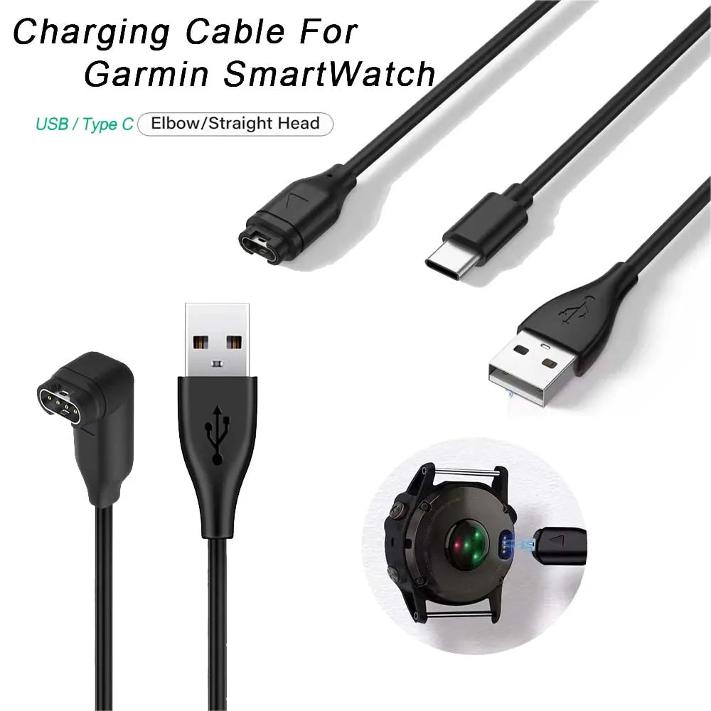 USB Charging Cable for Garmin Fenix 7 6 Forerunner Instinct Vivoactive