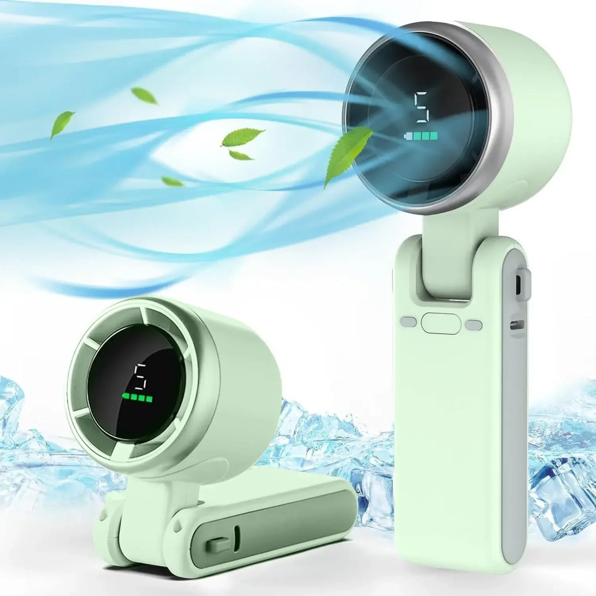 Foldable Neck Fan 180° Handheld & Desktop | 5 Speeds, Type-C