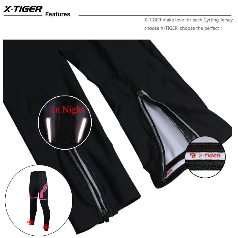 X-TIGER Women's 5D Gel Padded MTB Cycling Pants | Full Length
