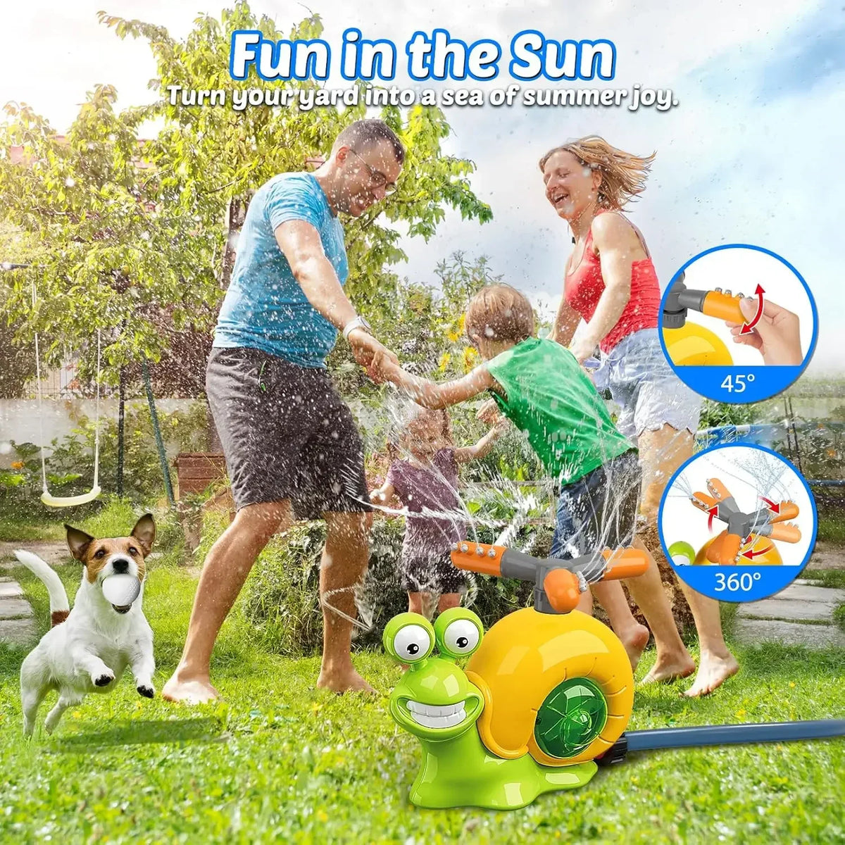 2-in-1 Snail Water Sprinkler Baseball Toy | 360° Rotating