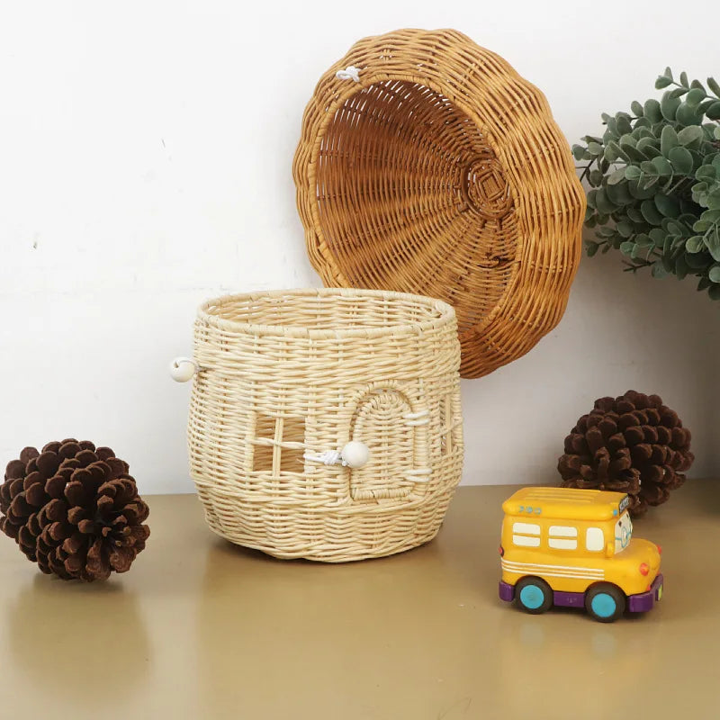 Acorn Handbag Handmade Rattan Mushroom Storage Box Children's Toy