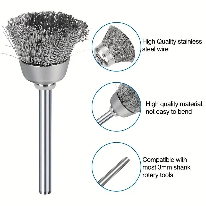 Rotating Wire Brushes Polishing Wheels Rust Removal Wireless Metal