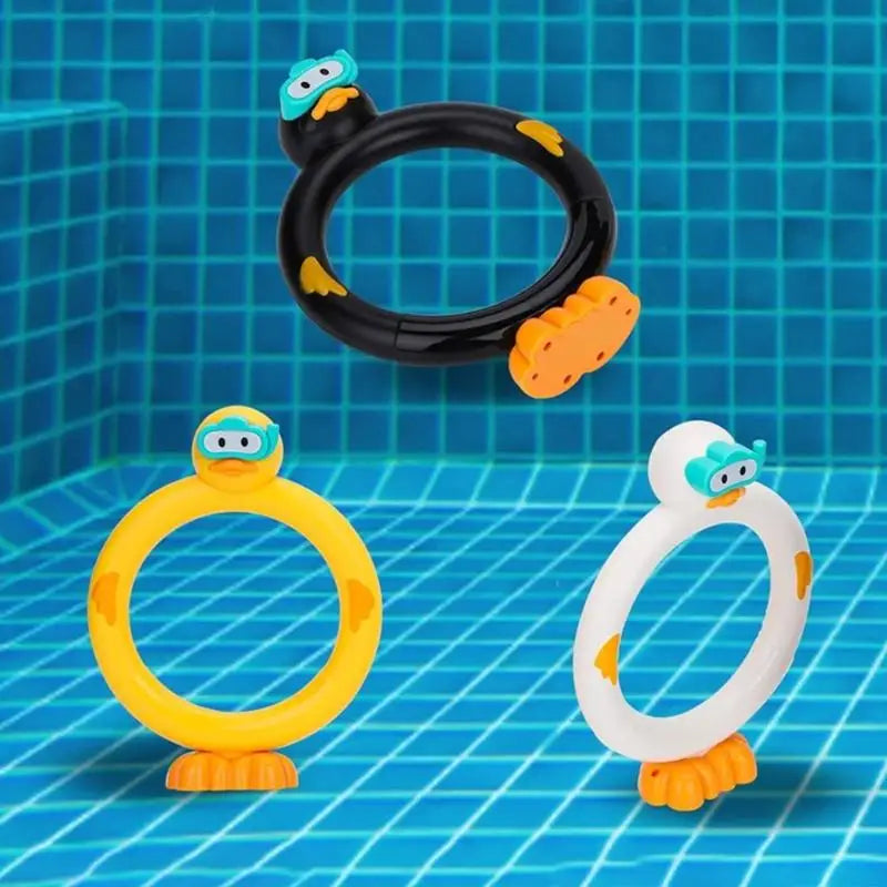 Duck Dive Rings & Rods – 3-Piece Kids Pool Diving Toy Set