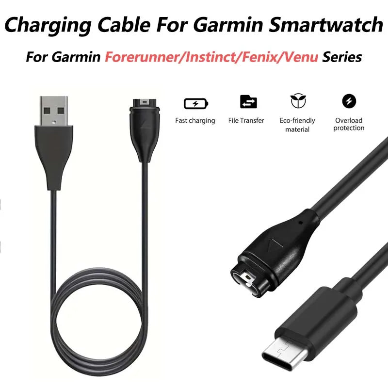 USB Charger for Garmin Vivosmart 5 & Vivomove 3/3S Sport