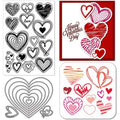 Heart Clear Stamps & Metal Cutting Dies for Card Making