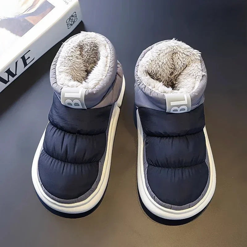 Men's Winter Snow Boots – Plush Lined Platform Slip-On