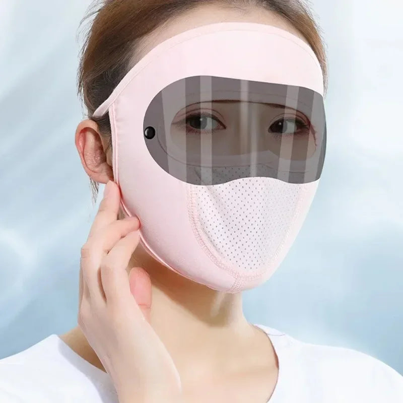 UPF 50+ Full Face Cover Mask with Goggles | UV & Dust Shield