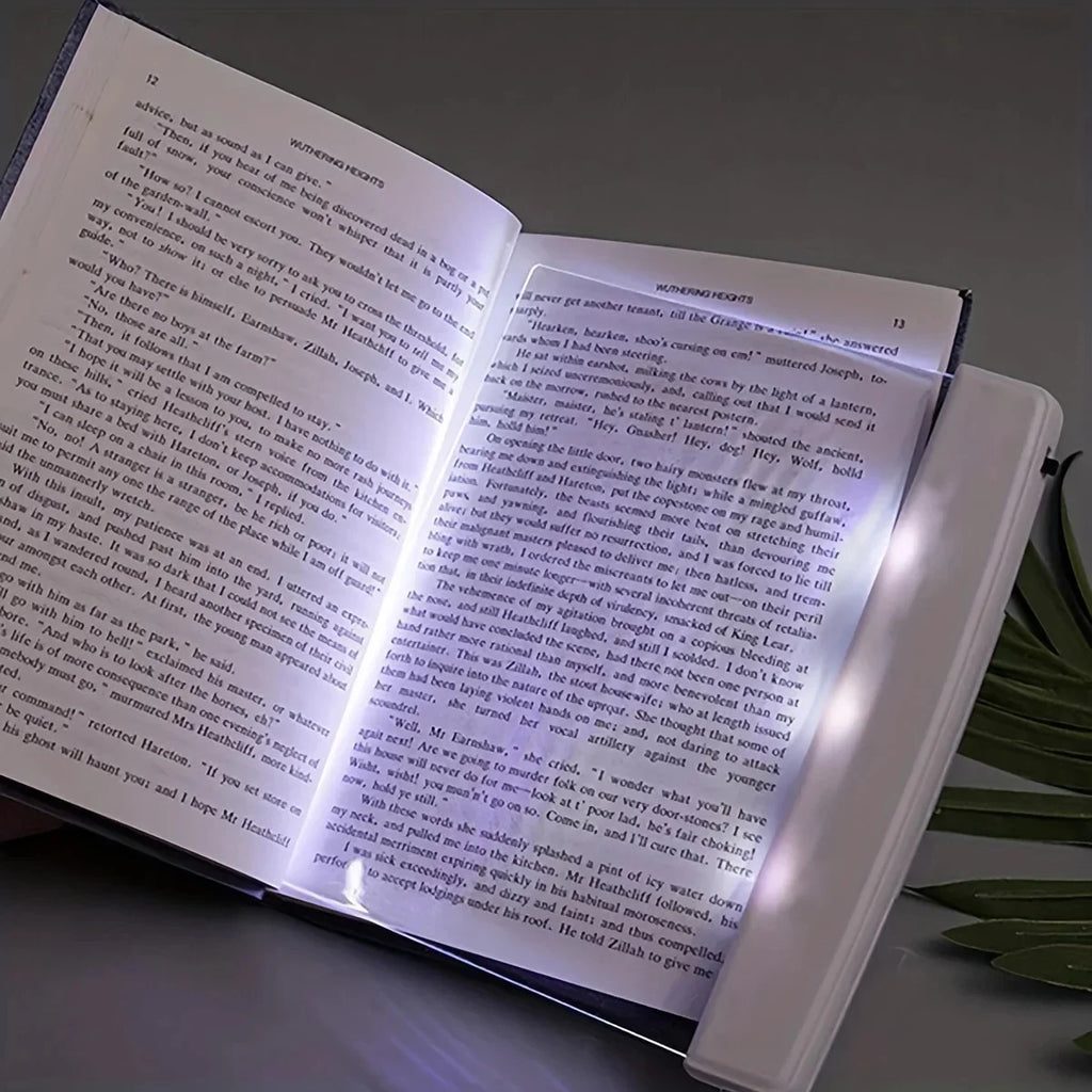 LED Full-Page Book Light – Dimmable, 3 Colors & Timer