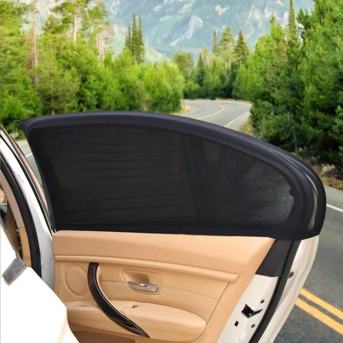 2-Pack Car Side Window Sunshade – UV Mesh Curtain