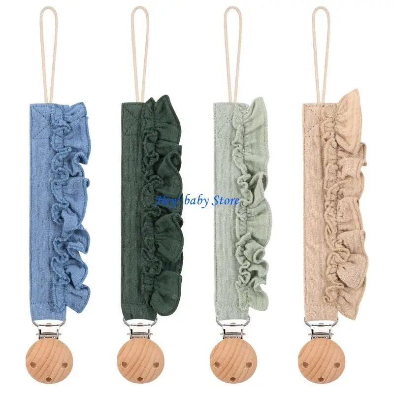 Baby Pacifier Holder Chains Lace Trim Anti-Loss 4-Pack
