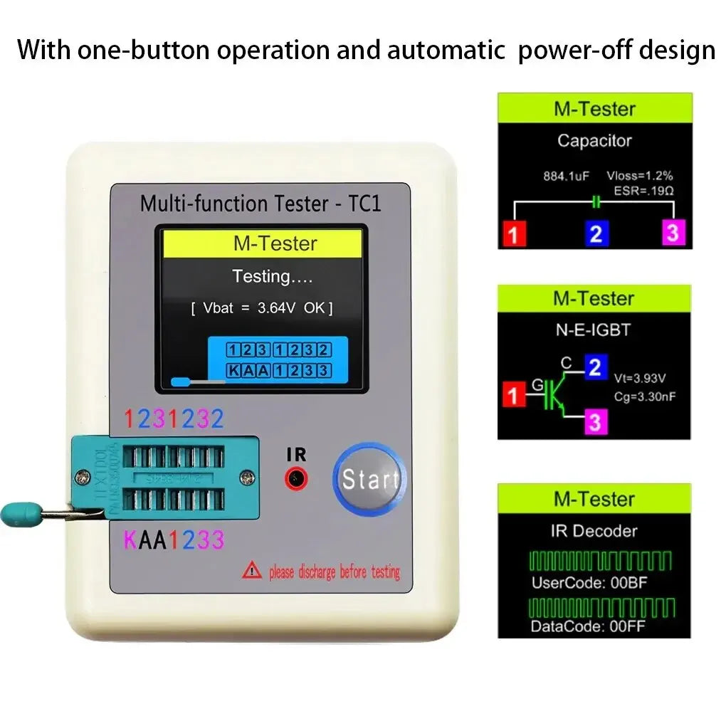 LCR TC1 TFT LCD Display Multimeter Transistor Tester Diode Triode