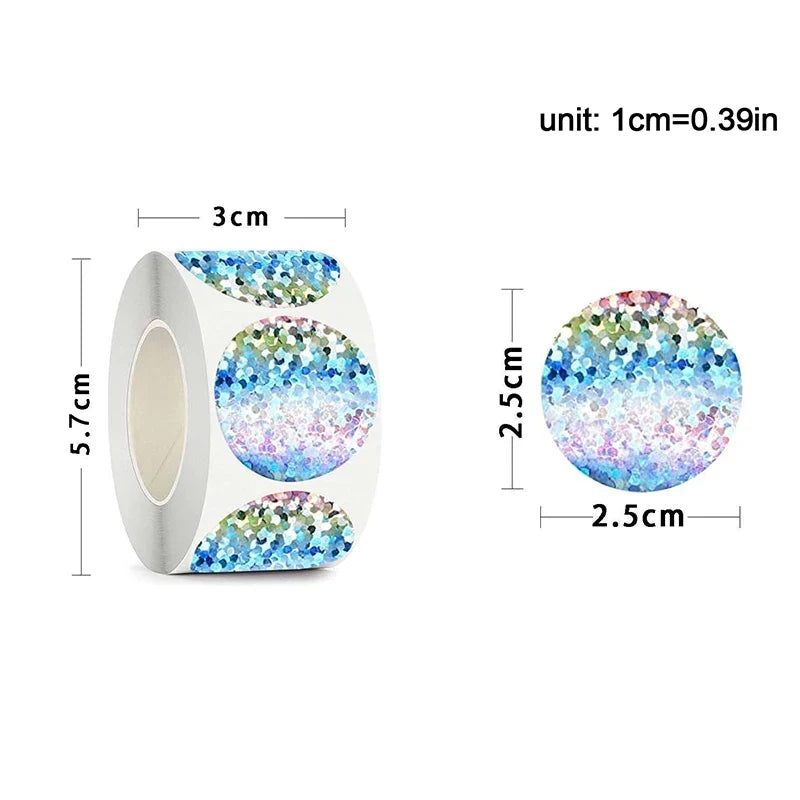 300Pcs Laser Scratch-Off Stickers 2.5cm Round Secret Code Labels