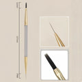 Dual-End Nail Art Liner & Grid Brush | DIY Stripe Design