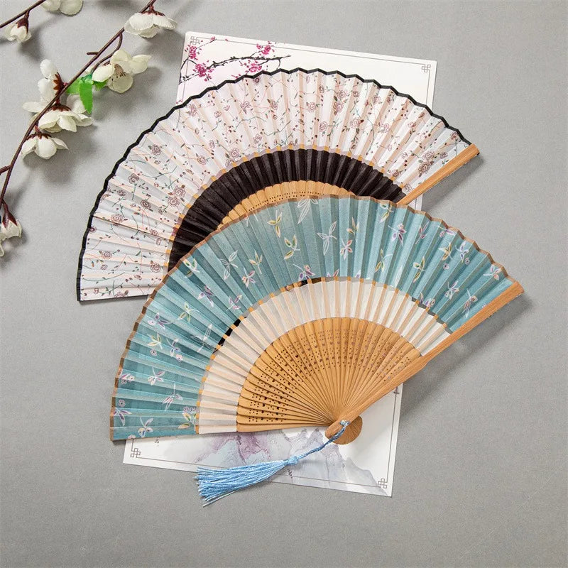 Japanese Kimono Folding Fan Small Lady Portable Summer Daily Dance