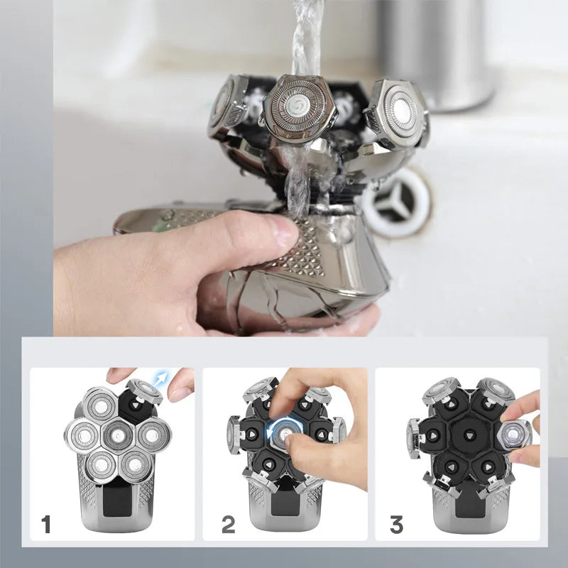 7D Floating Electric Shaver Replacement Head – 7-Blade Cutter