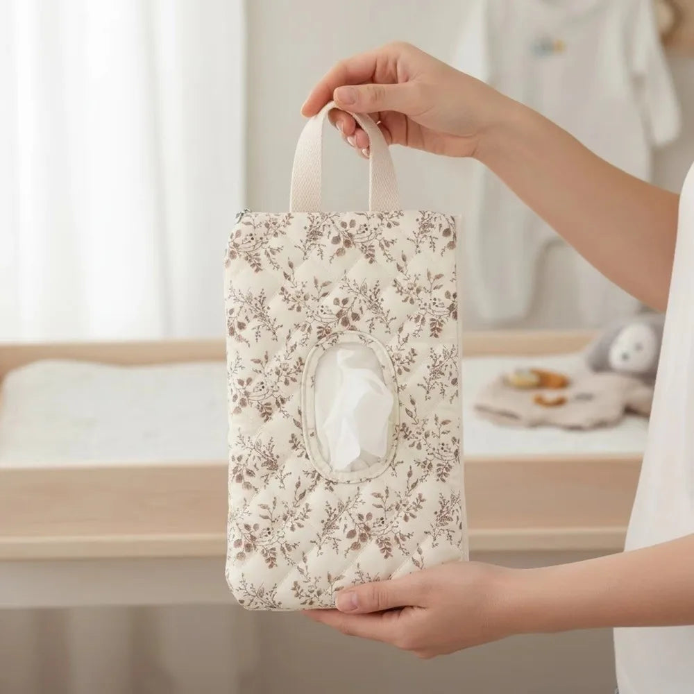 Floral Baby Wipes Dispenser Pouch | Reusable Hanging Wipe Case