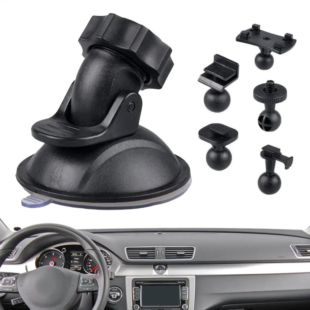 Dash Cam Suction Mount 360° Quick Release – 5 Adapters
