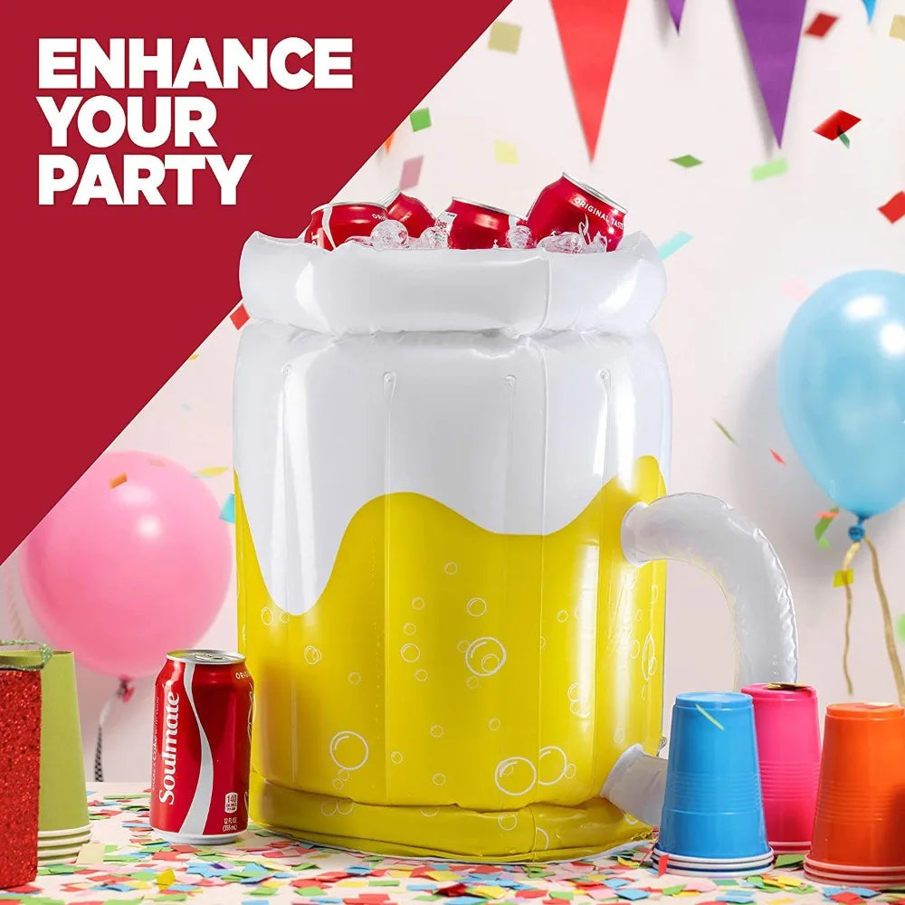 Inflatable Beer Mug Ice Bucket | Portable Party Drink Cooler