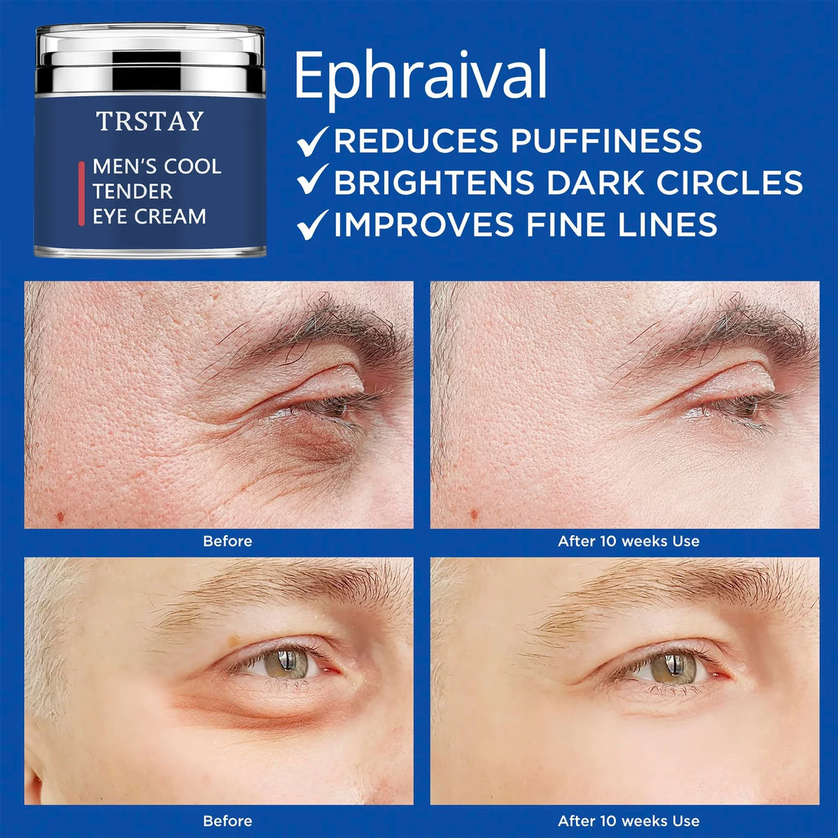 Men's Eye Cream Dark Circles Puffiness Anti-aging Caffeine Men