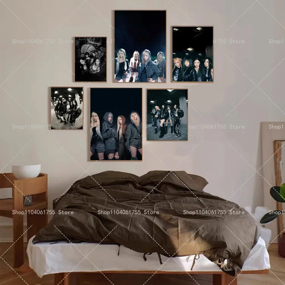 Aespa Kpop Girl Group Poster – Self-Adhesive Waterproof Wall Sticker