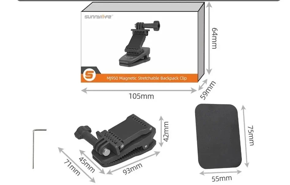 Sunnylife Magnetic Backpack Clip for DJI, GoPro & Insta360